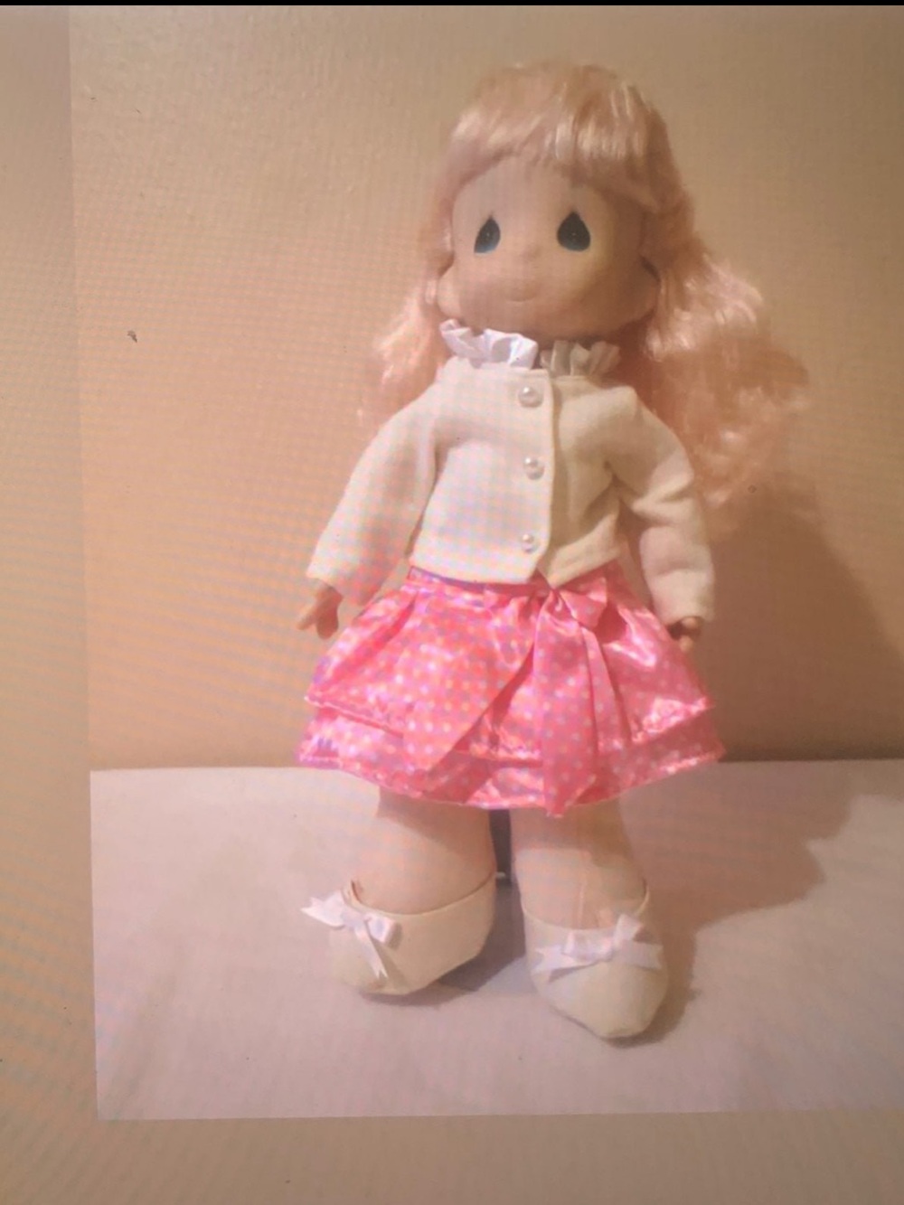 Expressions by Enesco Precious Moments Doll- Dress Beige Blouse / Pink Skirt